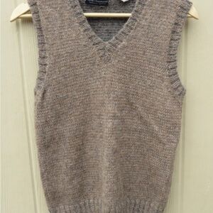 Norm Thompson 100% Alpaca Wool Knit V-Neck Sweater Vest s